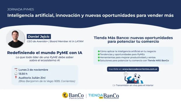 Llega una nueva Jornada PyMEs: "Inteligencia artificial, innovación y nuevas oportunidades para vender más"
